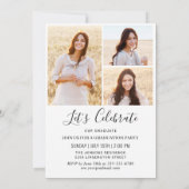 Moderne eenvoudige minimalistische 4 FOTO-graduati Kaart (Achterkant)