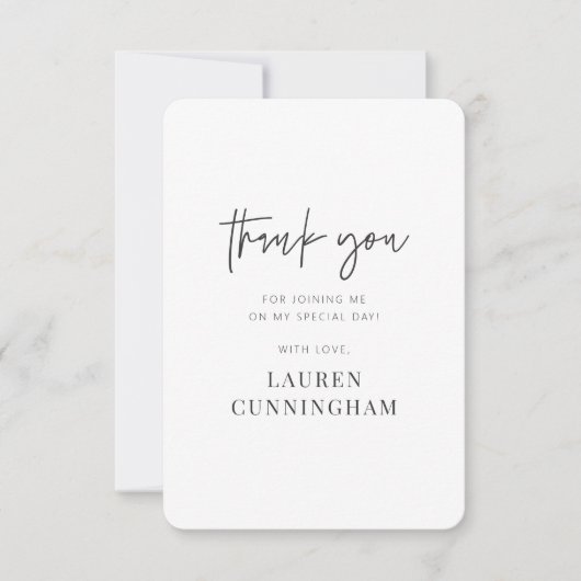 Moderne eenvoudige minimalistische afbeelding bedankkaart (Voorkant)