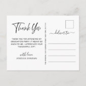 Moderne Eenvoudige Minimalistische Afstudeer Dankj Aankondigingskaart (Achterkant)