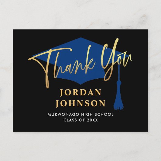 Moderne Eenvoudige Minimalistische Afstudeer Dankj Aankondigingskaart (Voorkant)