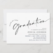 Moderne Eenvoudige Minimalistische Afstudeerfeest Kaart (Voorkant)