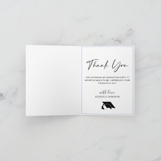 Moderne, eenvoudige minimalistische Afstuderen 2 F Bedankkaart (Binnen)