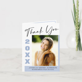 Moderne, eenvoudige minimalistische Afstuderen 2 F Bedankkaart