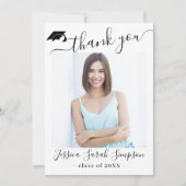 Moderne, eenvoudige, minimalistische Afstuderen 4- Bedankkaart (Voorkant)