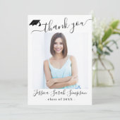 Moderne, eenvoudige, minimalistische Afstuderen 4- Bedankkaart (Staand voorkant)