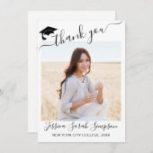 Moderne, eenvoudige, minimalistische Afstuderen FO Bedankkaart (Voorkant / Achterkant)