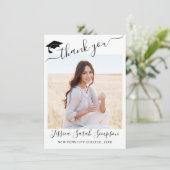 Moderne, eenvoudige, minimalistische Afstuderen FO Bedankkaart (Staand voorkant)