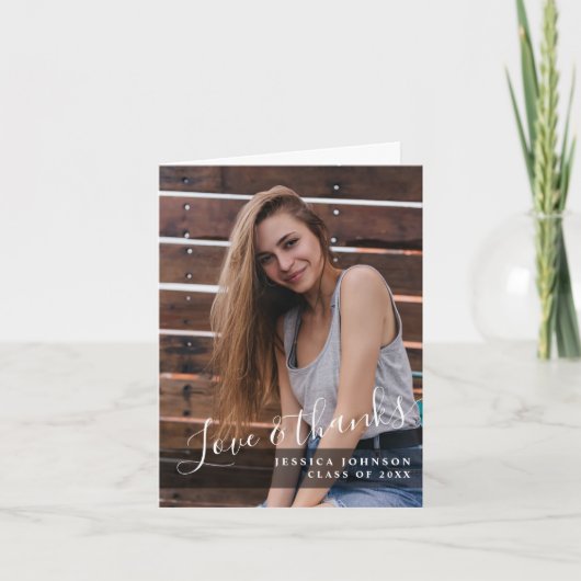 Moderne, eenvoudige, minimalistische Afstuderen FO Bedankkaart (Voorkant)