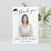 Moderne, eenvoudige, minimalistische Afstuderen FO Bedankkaart (Staand voorkant)