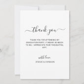 Moderne, eenvoudige, minimalistische Afstuderen FO Bedankkaart (Achterkant)