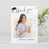 Moderne, eenvoudige, minimalistische Afstuderen FO Bedankkaart (Staand voorkant)