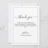 Moderne, eenvoudige, minimalistische Afstuderen FO Bedankkaart (Achterkant)