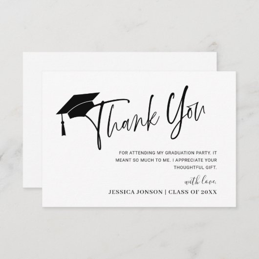 Moderne, eenvoudige, minimalistische Afstuderen -  Kaart (Voorkant / Achterkant)