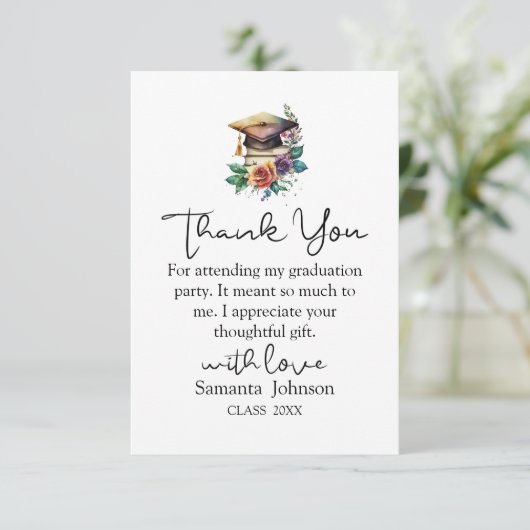 Moderne, eenvoudige, minimalistische afstuderen TR RSVP Kaartje (Staand voorkant)