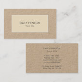 Moderne eenvoudige minimalistische Beige Lijst Kra Visitekaartje (Voorkant / Achterkant)