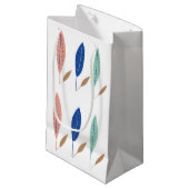 Moderne eenvoudige minimalistische bladeren klein cadeauzakje (Voorkant Gekanteld)