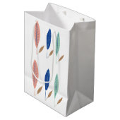 Moderne eenvoudige minimalistische bladeren medium cadeauzakje (Voorkant Gekanteld)