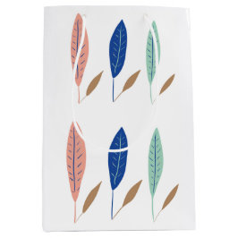 Moderne eenvoudige minimalistische bladeren medium cadeauzakje