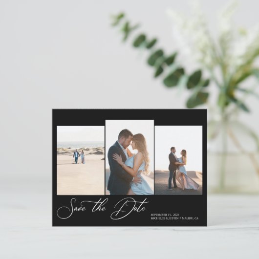 Moderne eenvoudige minimalistische bruiloft bespaa briefkaart (Staand voorkant)