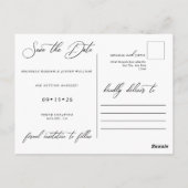 Moderne eenvoudige minimalistische bruiloft bespaa briefkaart (Achterkant)