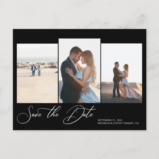 Moderne eenvoudige minimalistische bruiloft bespaa briefkaart (Voorkant)