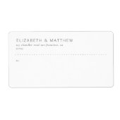 Moderne, eenvoudige, minimalistische bruiloft etiket (Voorkant)