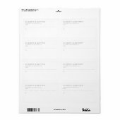 Moderne, eenvoudige, minimalistische bruiloft etiket (Full Sheet)