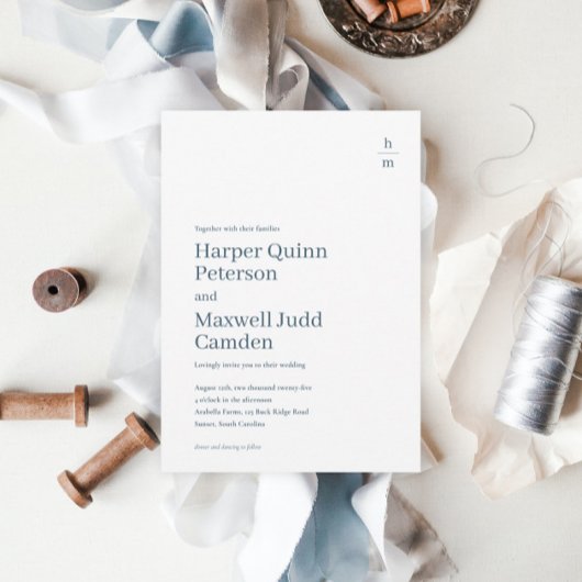 Moderne eenvoudige minimalistische bruiloft kaart