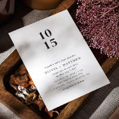 Moderne eenvoudige minimalistische bruiloft + QR c Kaart