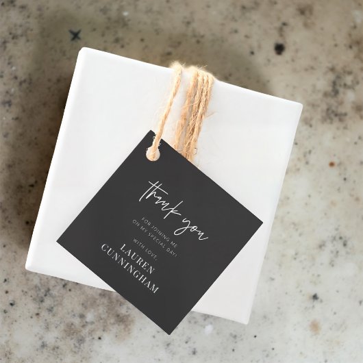 Moderne eenvoudige minimalistische camera Hartelij Bedankjes Labels