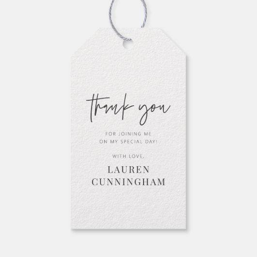 Moderne eenvoudige minimalistische camera Hartelij Cadeaulabel (Achterkant)