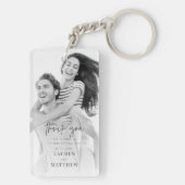 Moderne Eenvoudige Minimalistische Chic Trouw Dank Sleutelhanger (achterkant)