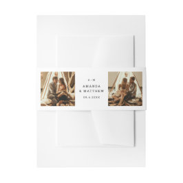 Moderne eenvoudige minimalistische collage foto br uitnodigingen wikkel