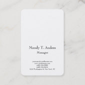 Moderne eenvoudige minimalistische elegant wit visitekaartje (Voorkant)