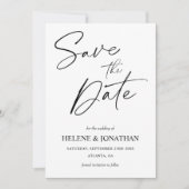 Moderne eenvoudige minimalistische elegante foto save the date (Voorkant)
