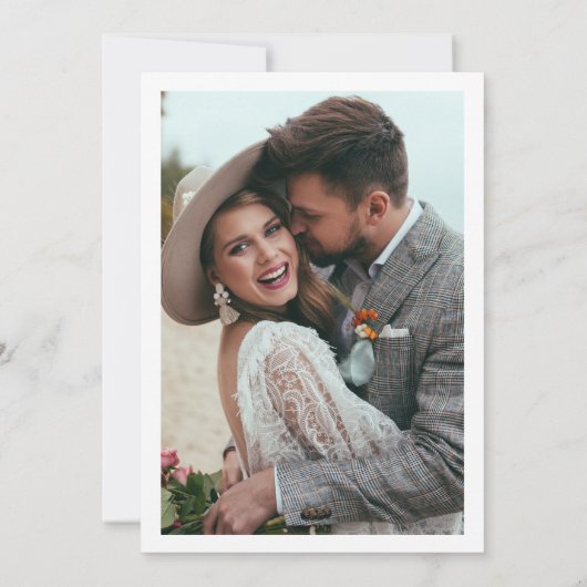 Moderne eenvoudige minimalistische elegante foto save the date (Achterkant)