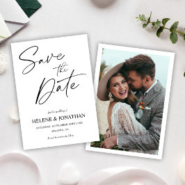 Moderne eenvoudige minimalistische elegante foto save the date