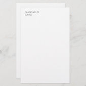 Moderne Eenvoudige Minimalistische Elegante Hoofdl Briefpapier (Voorkant / Achterkant)