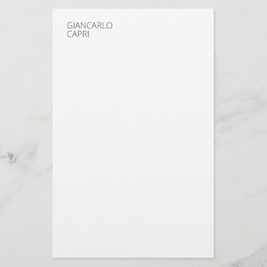 Moderne Eenvoudige Minimalistische Elegante Hoofdl Briefpapier (Voorkant)