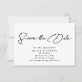 Moderne, eenvoudige minimalistische elegante kalli save the date (Voorkant)