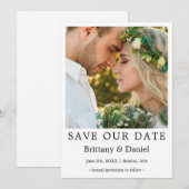 Moderne, eenvoudige, minimalistische foto bespaart save the date (Voorkant / Achterkant)