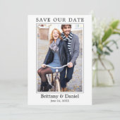Moderne, eenvoudige, minimalistische foto bespaart save the date (Staand voorkant)