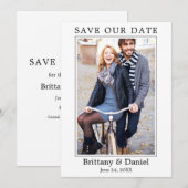 Moderne, eenvoudige, minimalistische foto bespaart save the date (Voorkant / Achterkant)