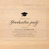 Moderne Eenvoudige Minimalistische Foto Graduation Acryl Uitnodigingen (Voorkant)