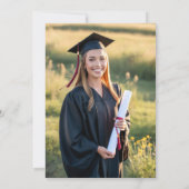 Moderne Eenvoudige Minimalistische Foto Graduation Kaart (Achterkant)