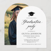 Moderne Eenvoudige Minimalistische Foto Graduation Kaart (Voorkant / Achterkant)