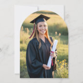 Moderne Eenvoudige Minimalistische Foto Graduation Kaart (Achterkant)
