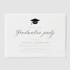 Moderne Eenvoudige Minimalistische Foto Graduation Vellum Uitnodigingen