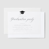 Moderne Eenvoudige Minimalistische Foto Graduation Vellum Uitnodigingen (Offset)