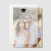 Moderne Eenvoudige Minimalistische Foto Graduation Vellum Uitnodigingen (Offset (Koppel))